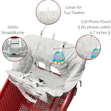 PandaEar Shopping Cart Cover for Baby 2in1 Grocery Cart Cover Baby Hi