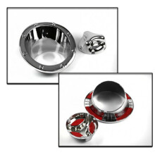 For H2 2003-2009 Car Fuel Door Bezel Gas Tank Cover Moulding Trim Chrome Cap Hatch Oil Filler Decorative