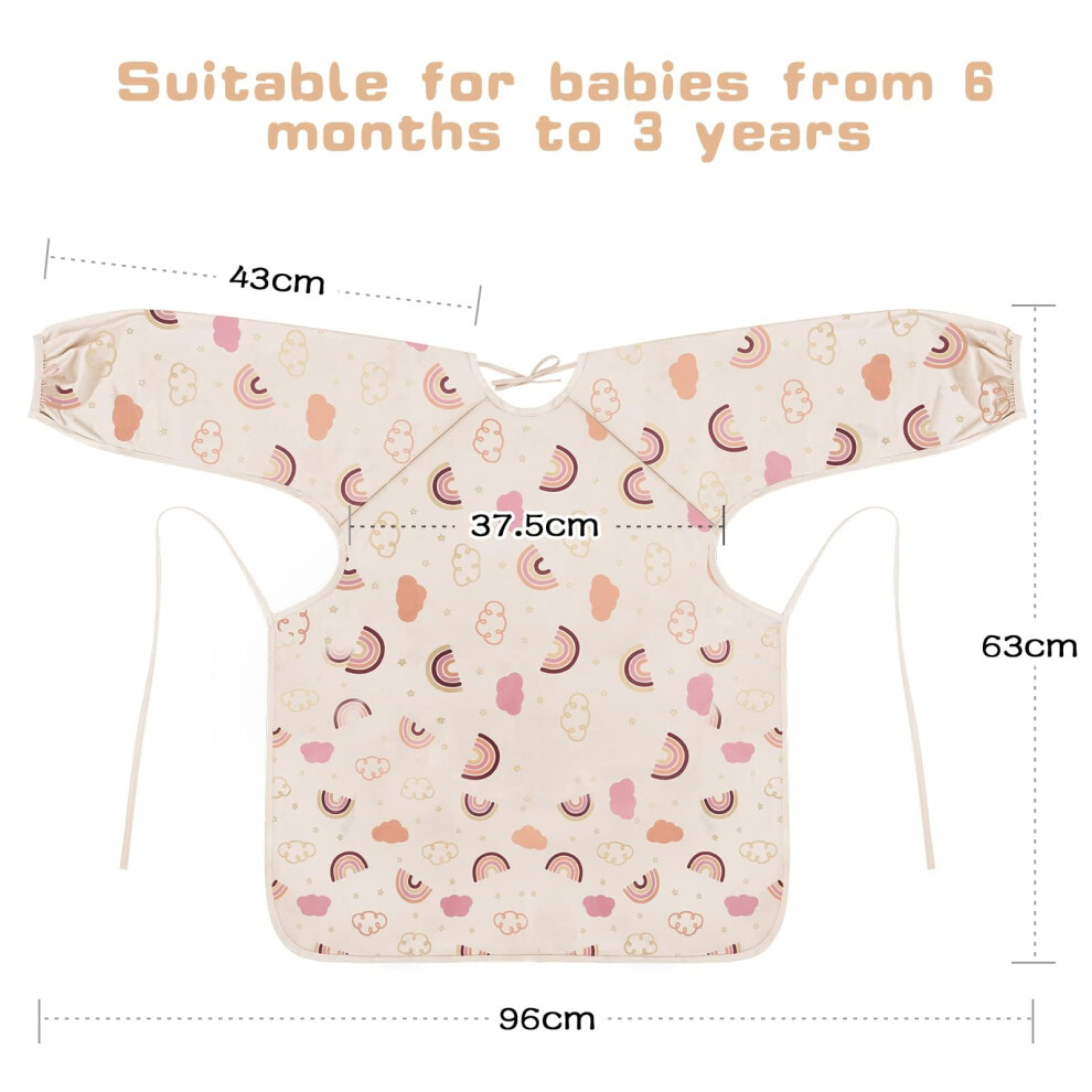Vicloon Baby Bibs With Sleeves Baby Toddler Weaning Bib Coverall Atta
