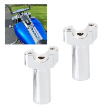 Motorcycle 3.5Inch Straight Handlebar Risers for Softail Dyna Street Bob Sportster Aluminum Base Silver Straight