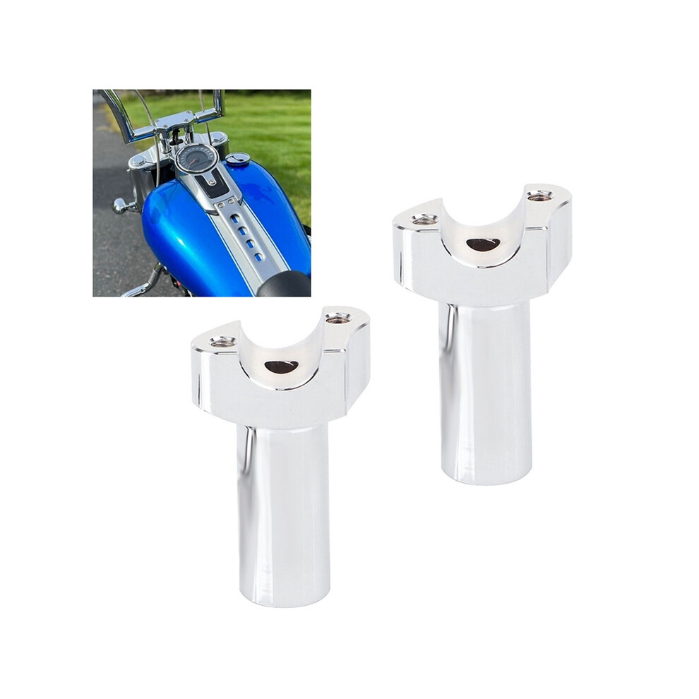 Motorcycle 3.5Inch Straight Handlebar Risers For Softail Dyna Street Bob Sportster Aluminum Base Straight Silver 6032700130286