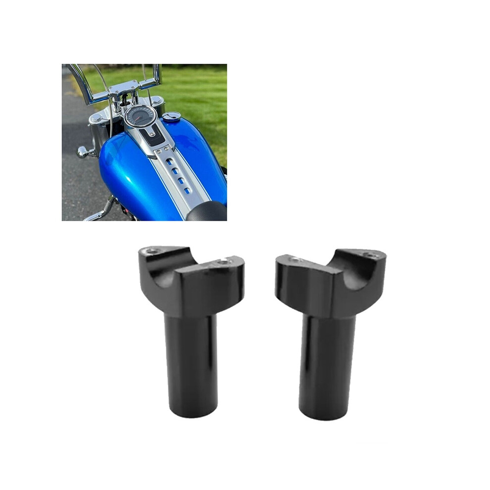 Motorcycle 3.5Inch Straight Handlebar Risers For Softail Dyna Street Bob Sportster Aluminum Base Straight Black 6133053010727