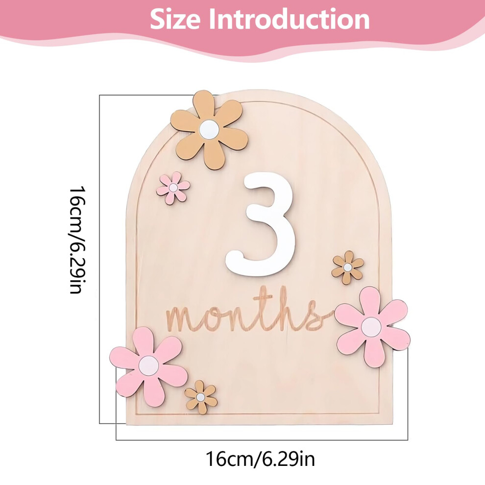 Rfytdcf Baby Monthly Milestone Cards Wooden Baby Milestone With Glue Points Fl