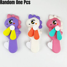 (Unicorn)Handheld Manual Fan Toy Unicorn Animal Food Shape Hand Press Kid Portable Travel