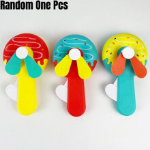 (Donuts)Handheld Manual Fan Toy Unicorn Animal Food Shape Hand Press Kid Portable Travel