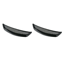 2X Rejilla Delantera ABS de Malla Negra Brillante para Coche para JDM Type R 2001-2003