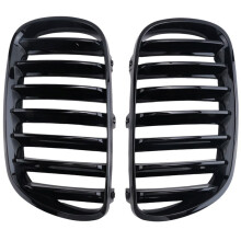 1Pair Shiny Black Front Grille Bumper Kidney Grille for E83 X3 LCI Facelift 2007-2010