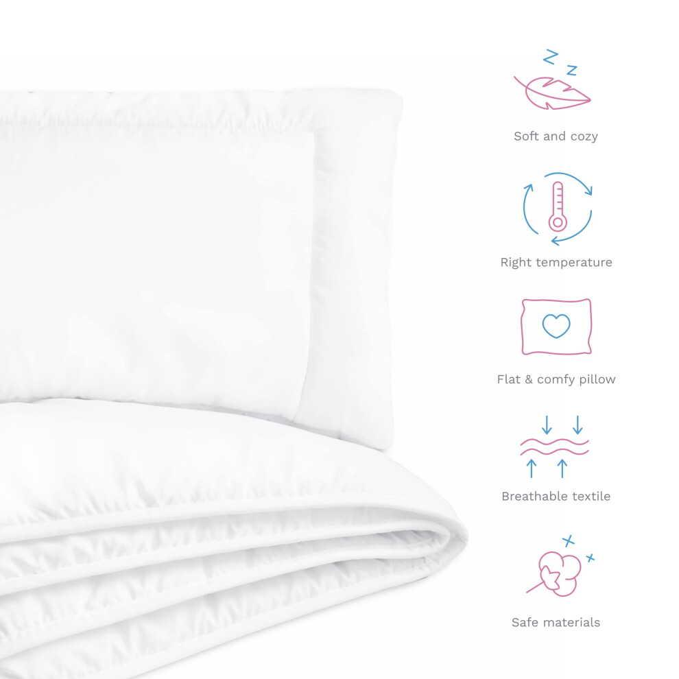 Baby Comfort 2 Piece Duvet Quilt Flat Pillow Set 12M 80X70 Cm