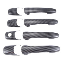 Carbon Fiber Car Door Handle Cover for  2 3 6 Door Handle Decoration Door Handle Cover Trims with Keyless Holes