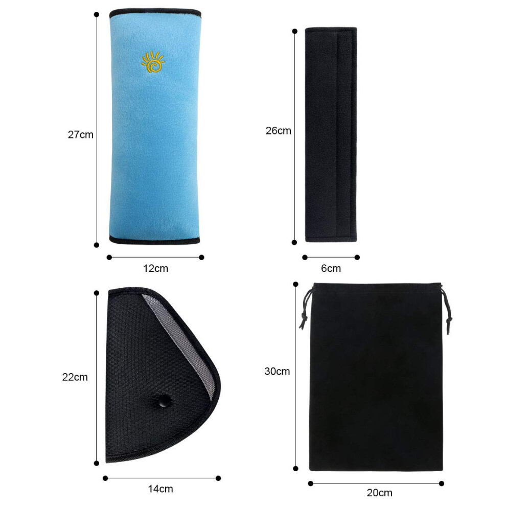 Uraqt Car Seat Belt Pad Seatbelt Pillow With Kids Seatbelt Adjuster 3P