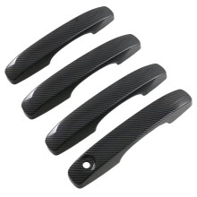 Side Door Handle Cover Trim for Ranger 2023 2024 Exterior Accessories ABS Carbon Fiber - Without Key Hole