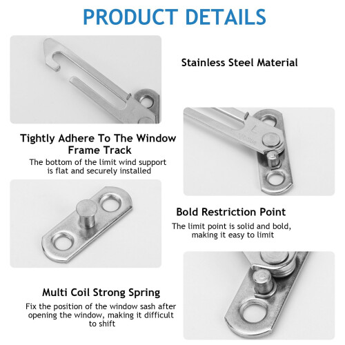 BREANIFULL 4 Pairs Window Restrictors Locks Window Restrictor Hook 2