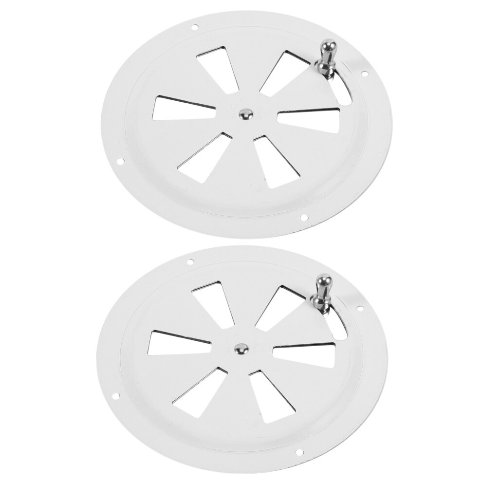 2X Round Air Louver Vent & Side Knob Opening Grille Cover Marine Boat Rv 316 Stainless Steel Ventilation Louvered Vent 4713038417844