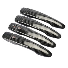 4PCS for Navara NP300 2015-2020 Carbon Fiber Car Door Handle Cover Trim Sticker Decoration Accessories