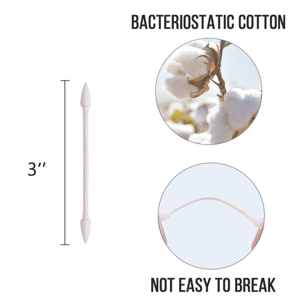 Silulcm 200 Pieces Cotton Swabs Double Precision Tips With Paper Stick 100 Pie