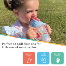 Nuby Flip N Sip Water Bottle No Spill Sippy Cup 240ml 8oz Twin Handl