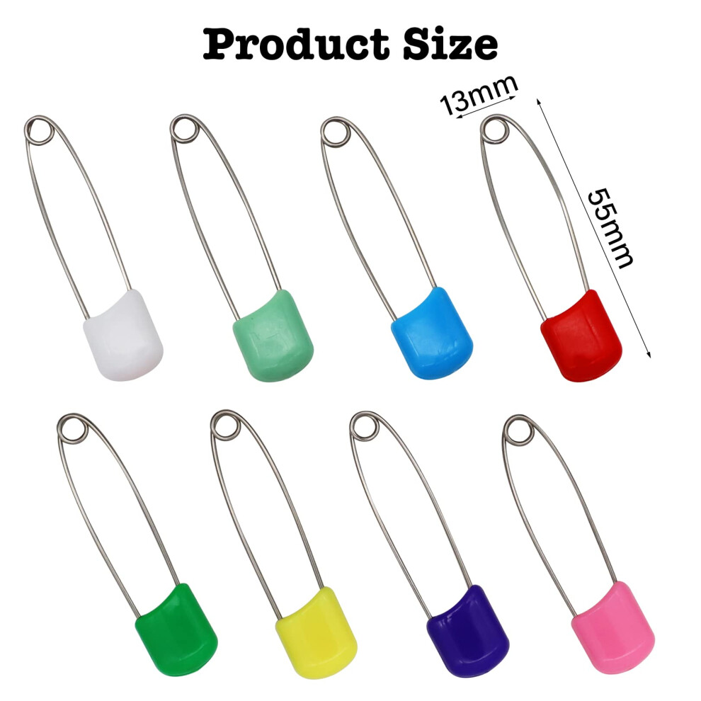 Rowwait Nappy Pins Safety Lock Diaper Pins Plastic Head Hold Clip Locking Clot
