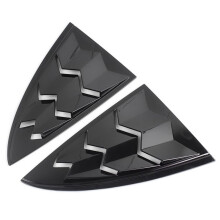 Car Rear Window Triangle Exterior Decor Blinds Spoiler Leaves Shutter Cover for  Model 3 2017-2021 Black