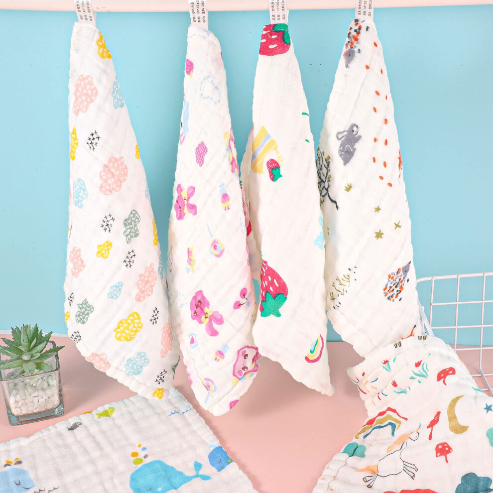 Lanjue 6 Pack Baby Washcloths Muslin For Girls 12X12 Inch Muslin Cloth