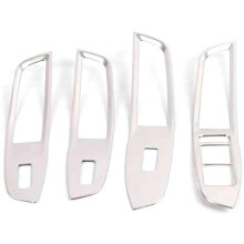 for ZS 2017-2021 Car Window Button Cover Glass Lifting Trim Frame Stainless Steel Decoration Accessories
