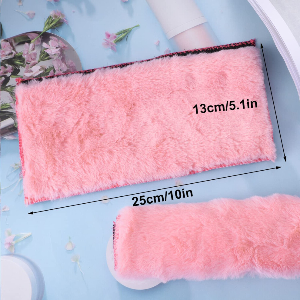 Fuyoal 2 Pcs Seat Belt Pads Seatbelt Strap Cover Soft Faux Big Rabbit Fur Car