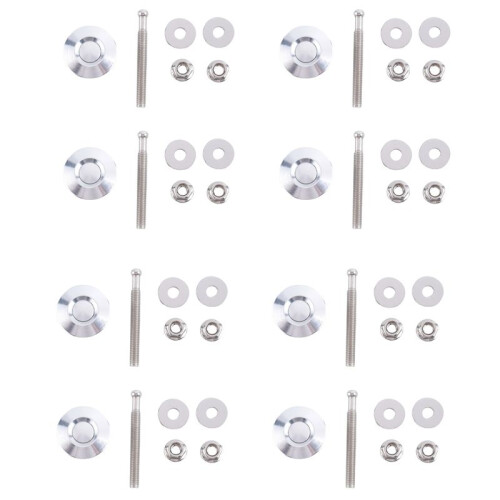 8X Long Push Button Quick Release Hood Pins Bonnet Lock Clip  Bumper Kit