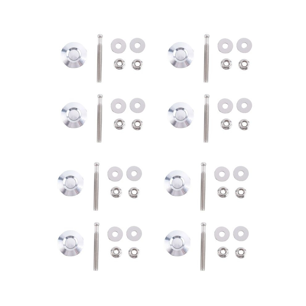 8X Long Push Button Quick Release Hood Pins Bonnet Lock Clip Bumper Kit 6033360487604