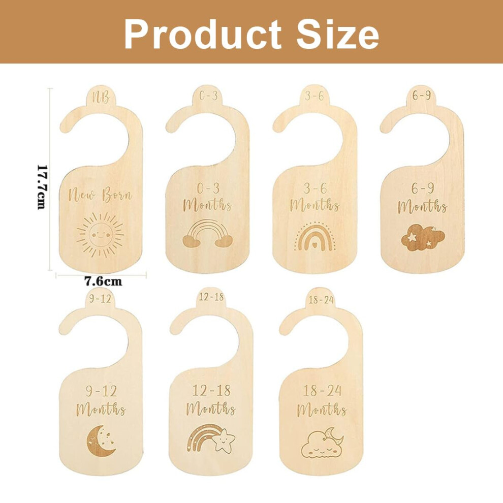 Xukzima 7 Pcs Wood Nursery Wardrobe Dividers By Size Age Hanger Divide