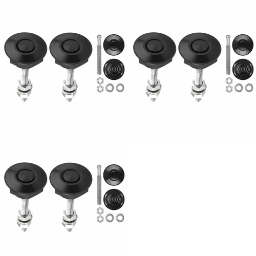 6 PCS Push Button Quick Release Hood Bonnet Pins Lock Clip Car Bumper  Kit