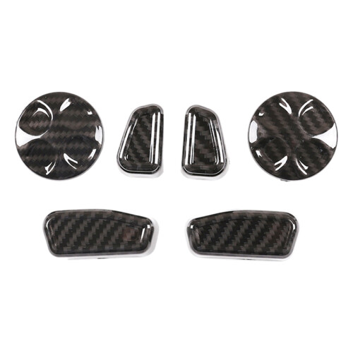 6Pcs ABS  Adjustment Button Cover Trim for  Giulia Stelvio 2017 2018 2019 2020 Auto Accessories