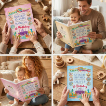 First Birthday Personalised Keepsake Book of Classic Nursery Rhymes Cu