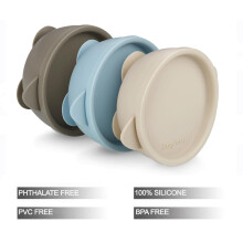 PandaEar 3 Pack Baby Suction Bowls with Lids LeakProof Stay Put Silico