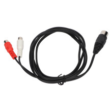 Cable adaptador de 4.9 pies DIN 5PIN macho a 2RCA hembra para sistemas de sonido