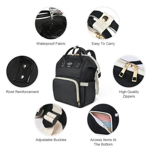Vicloon Baby Changing Bag Backpack, Neutral Multi-Function Nappy Back Pack, Waterproof Large Travel Backpack for Mom and Dad 2
