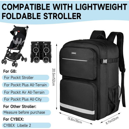Stroller Travel Bag,Padded Stroller Backpack Compatible with Gb Pockit/GB Pockit 1