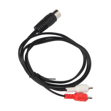 Cable de 3.3 pies DIN de 7 pines macho a 2 RCA con conexión segura y flexible
