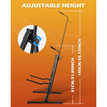 STRICH Adjustable Cello Stand with Bow Hook,Sturdy and 1/2 & 1/4 Double Bass,Contrabass,Fiddle,Floor Steel Holder for Home Studio Churches Display Tr