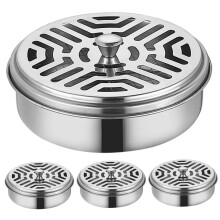 Mosquito Coil Holder Set of 4 with Protective Cover for Indoor Outdoor Patio Camping Use