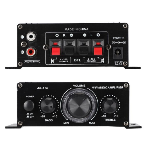 Ενισχυτής ισχύος AK170 20W+20W, ανάλυση 47K, 12V, χαμηλή παραμόρφωση για ήχο 2