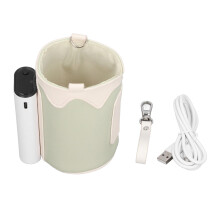 Digital temperaturflaskevarmer, USB-oppladbar bærbar flaskevarmer med 21-trinns temperaturregulering, smart varmehylse med LCD