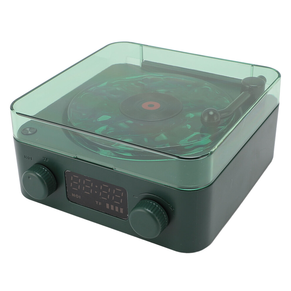 Vintage Record Player Style Bluetooth Speaker With 1500Mah Battery Green 8071384960930