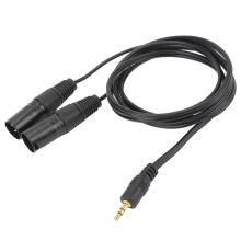 Cavo da 3,5 mm maschio a due XLR maschio, 1,5 m OFC nero
