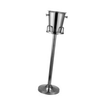 Stainless Steel Champagne Bucket with Stand, Large 5L Capacity, Elegant Silver Finish for Parties