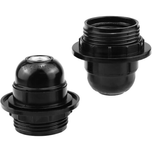 4-delige E27 fittingadapter, zwarte E27 fitting, schroeffitting, E27 fitting, retro Edison E27 fitting, fitting 2