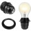 4-delige E27 fittingadapter, zwarte E27 fitting, schroeffitting, E27 fitting, retro Edison E27 fitting, fitting 5