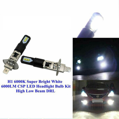 6000K Super Bright White 6000LM DRL 4X H1 LED Headlight Bulb Kit High- 2