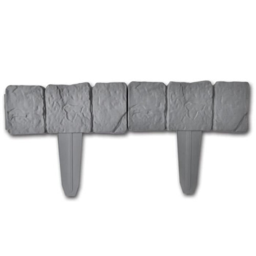 Stone Effect Garden Edging 41 Pieces 10m - Plastic - QUT 2