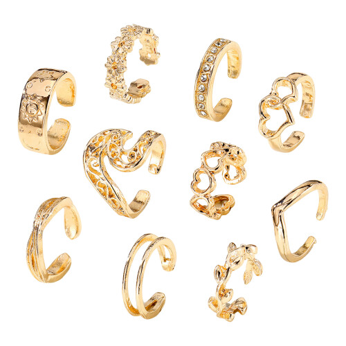 10PCS Hollow Foot Rings, Valentine\'s Gift 1
