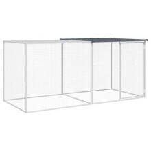 Hühnerstall - HELLOSHOP26 - 203 x 98 x 90 cm - Verzinkter Stahl - Praktisches Dach - Farbe Anthrazit