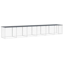 Hühnerstall - HELLOSHOP26 - 603 x 98 x 90 cm - Verzinkter Stahl - Praktisches Dach - Außenbereich